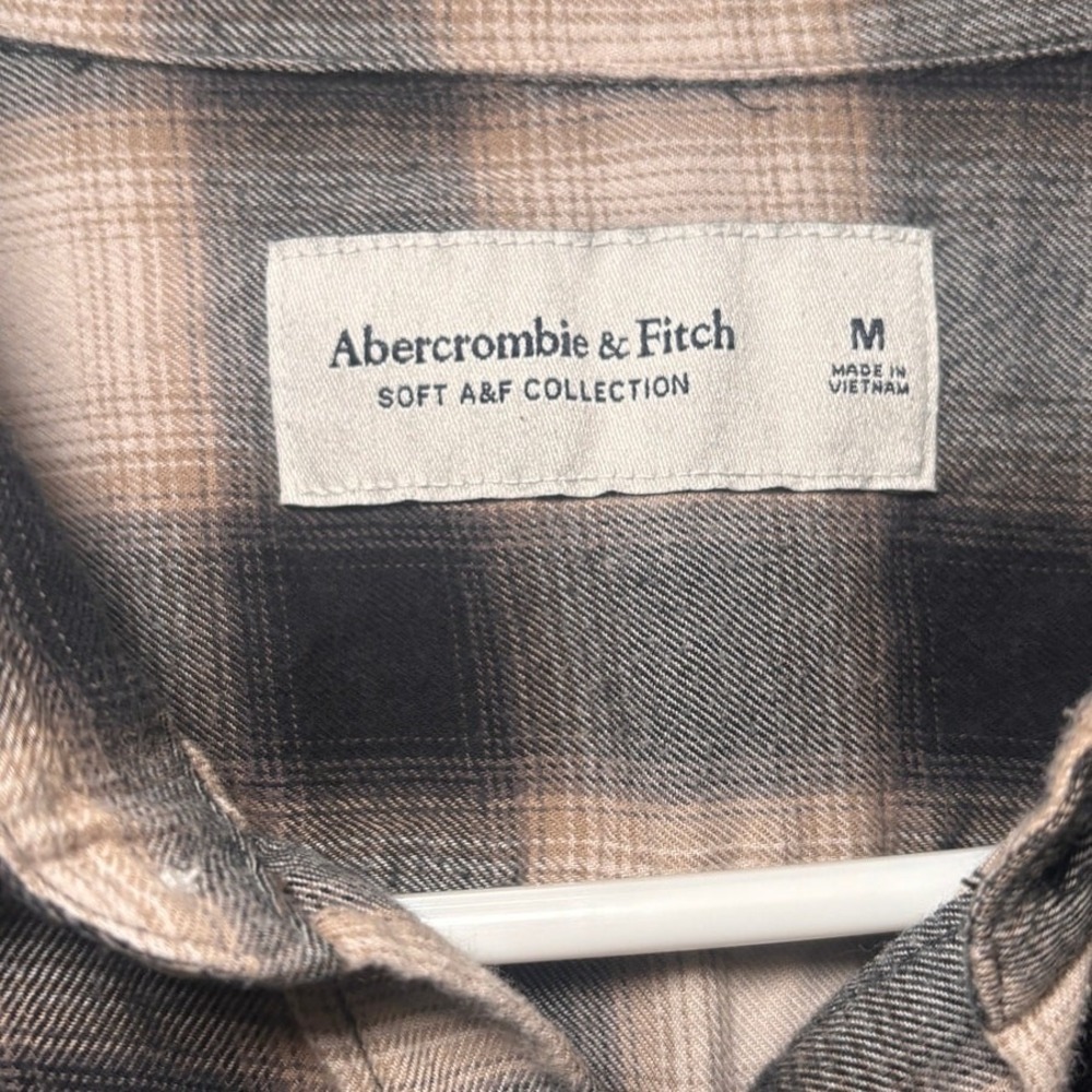 Abercrombie Fitch Mens Soft Flannel Plaid Button Down Shirt Size M - Picture 4 of 8